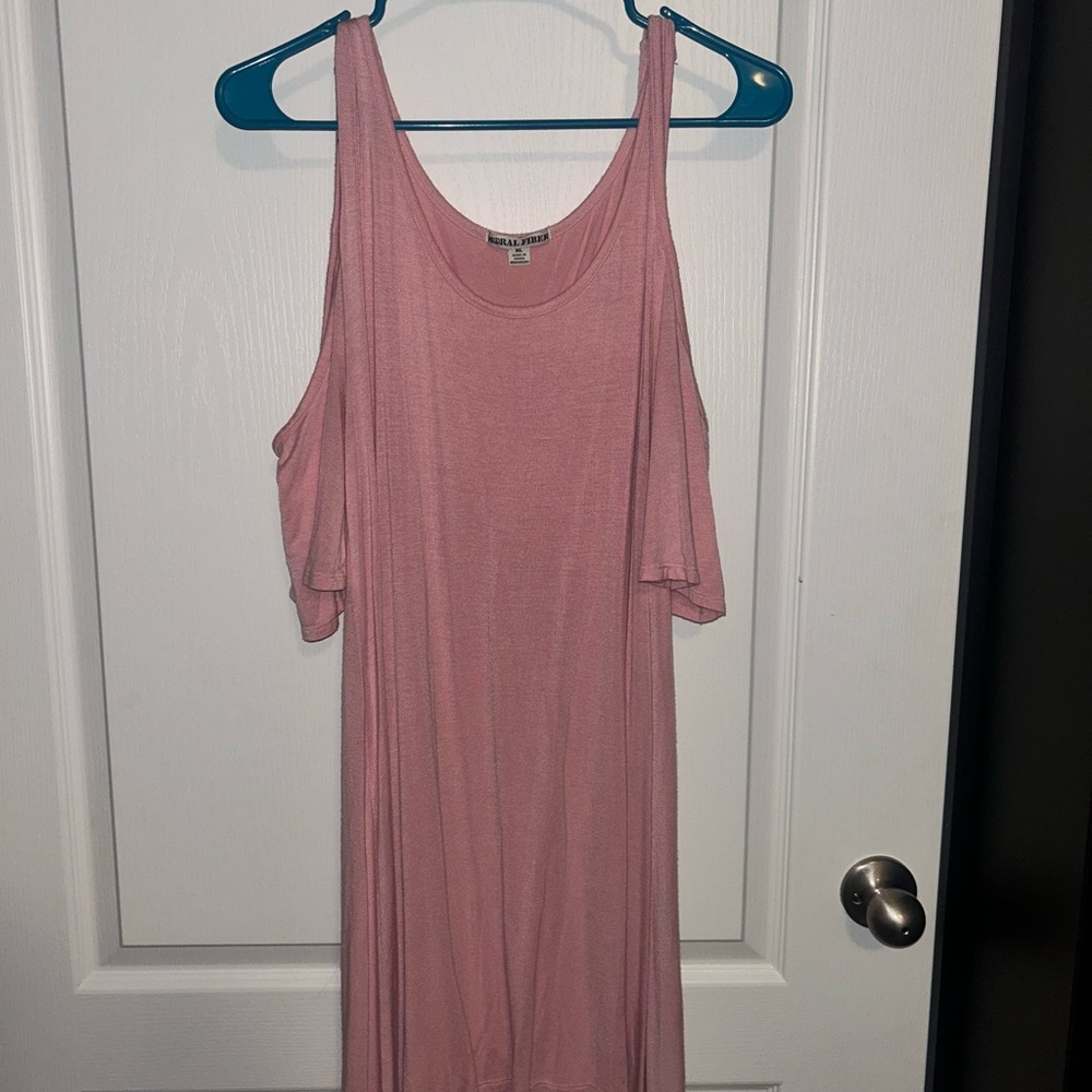 Moral Fiber Pink Cold Shoulder Dress